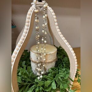 Grace and Heart Elegant Cream and Silver Beaded necklace.
